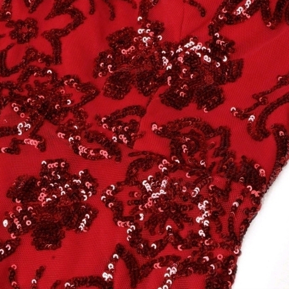 Stunning Scarlet Beaded Prom Dress - Picture 13 of 16